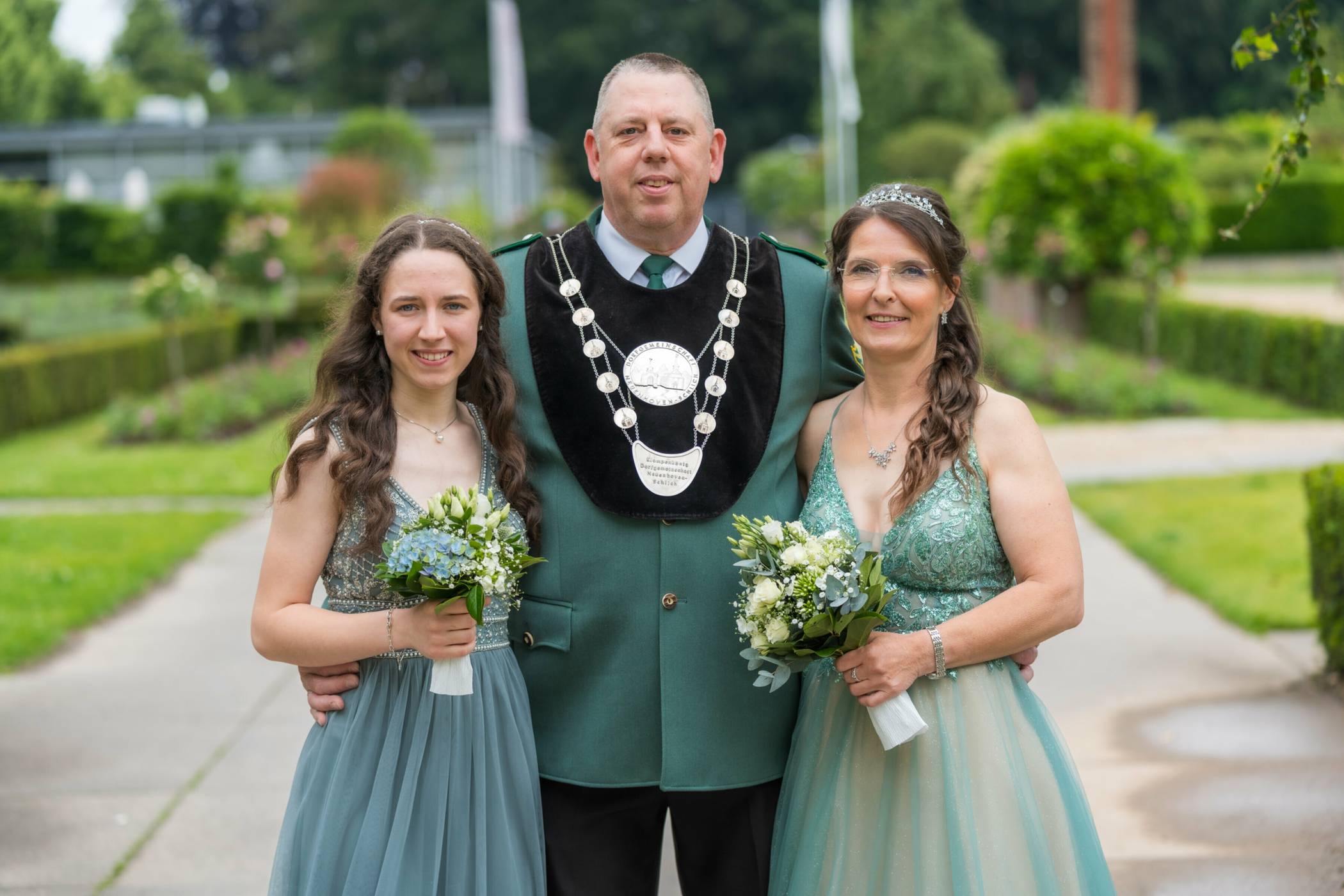 Königspaar Markus III. und Silke I. mit Tochter Laurena.   